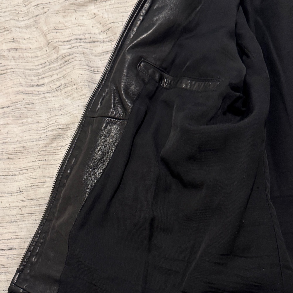 All Saints Men’s Black Leather Jacket - Picture 2 of 9